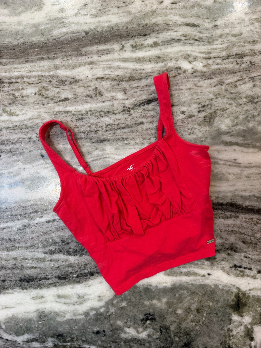 Hollister Bright Red Ruffled Camisole Tank
